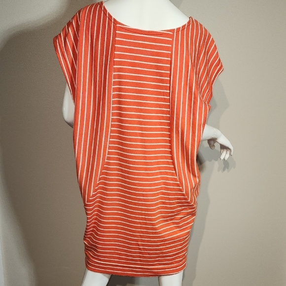 Robbie Bee Orange Midi Dress with Dolman Sleeves and Scoop Neck - Picture 6 of 11